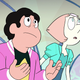 Steven and Pearl being dismayed at what’s essentially an Apple store.